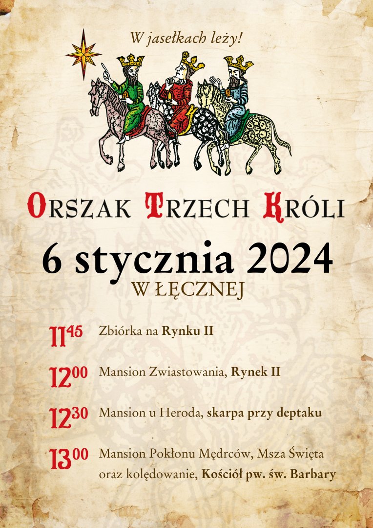 Plakat - Orszak Trzech Króli ulicami Łęcznej