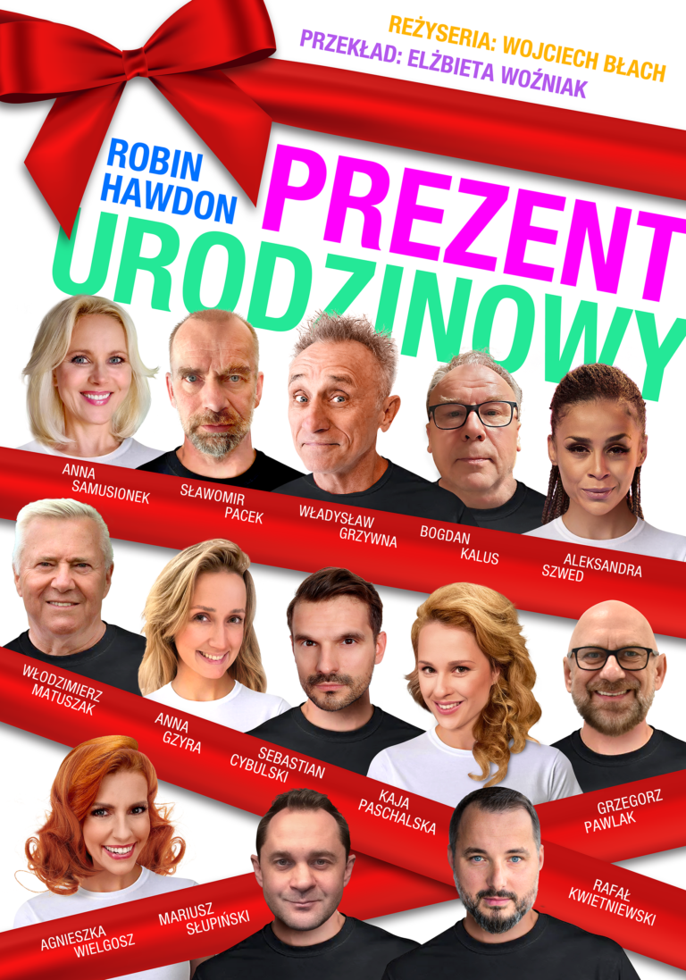 plakat na spektakl "Prezent urodzinowy"