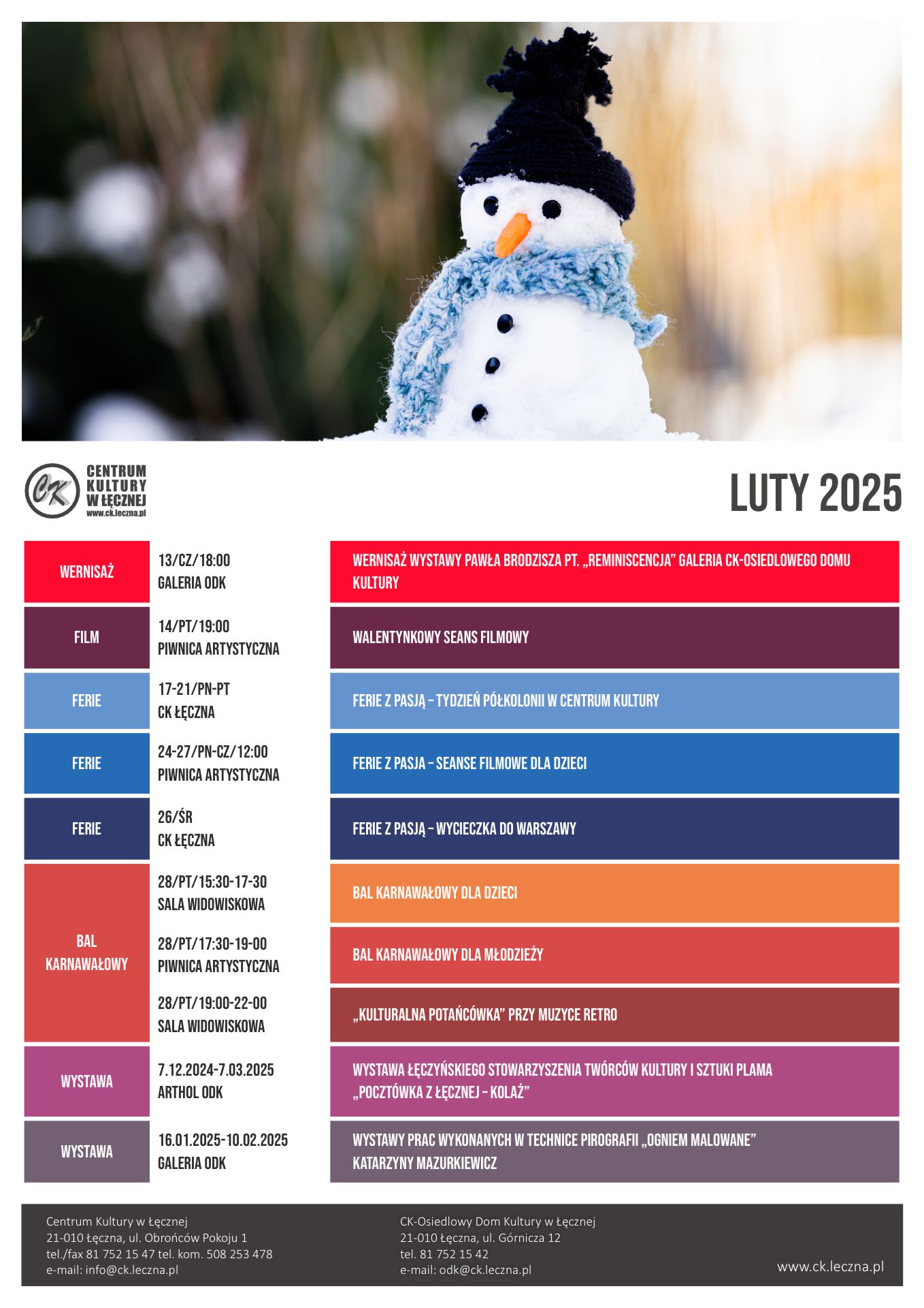 Wydarzenia na luty 2025