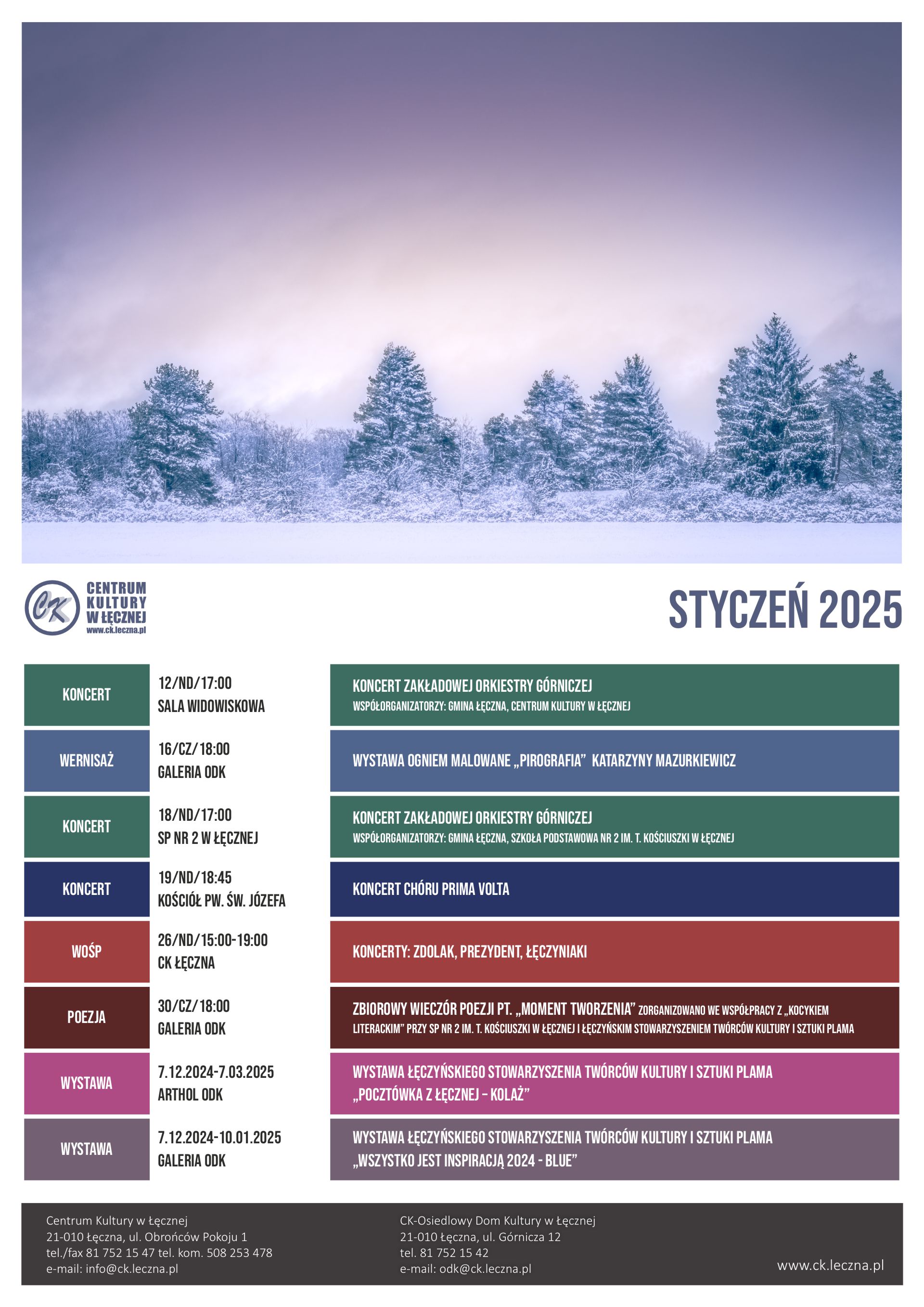 Wydarzenia na styczeń 2025