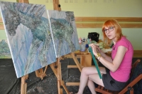 Uczestnicy pleneru przy pracy