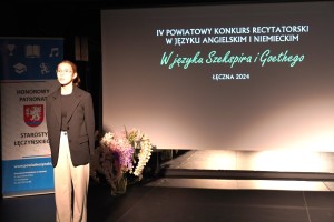  IV POWIATOWYM KONKURSIE RECYTATORSKIM
Z JĘZYKA ANGIELSKIEGO I NIEMIECKIEGO
W języku Szekspira i Goethego